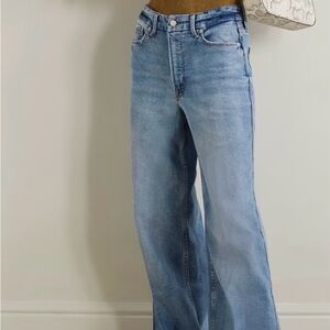 Good American Skate Recycled High Rise Wide Leg Jeans - Size